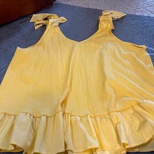 4x Women’s Terra And Sky Yellow Box Tie Tank Top